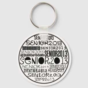 先輩2013円形のKeychain (黒) キーホルダー