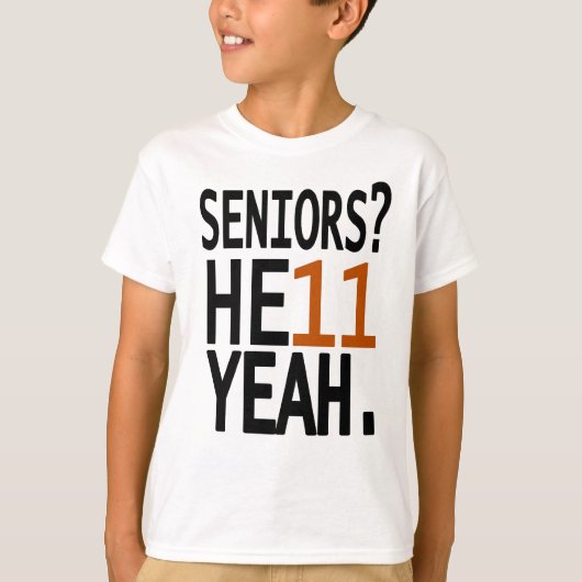 先輩?HE11うん(オレンジ) Tシャツ (正面)