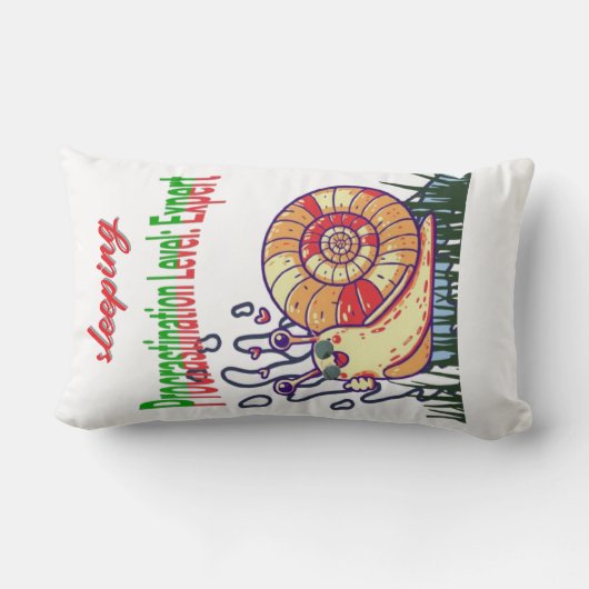 先送りレベル:専門家 – おもしろい引用文スロー ランバークッション (裏面)