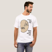 先送り円グラフ – 考えの対実行おもしろい Tシャツ (正面フル)