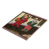 先頭に立っているニューファウンドランドのMummers タイル (側面)