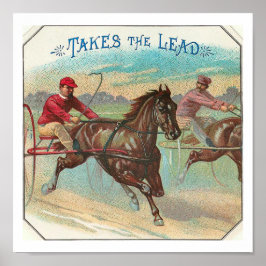 先頭のヴィンテージ競馬 ポスター