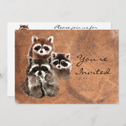 先頭へ戻る自然アライグマ動物誕生日招待状 招待状 (正面/裏面)