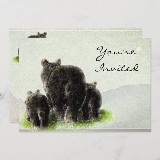 先頭へ戻る自然ブラックベアーズアニマル誕生日招待状 招待状 (正面/裏面)