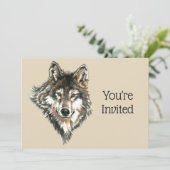 先頭へ戻る自然、狼、動物誕生日招待状 招待状 (スタンド正面)
