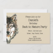 先頭へ戻る自然、狼、動物誕生日招待状 招待状 (裏面)