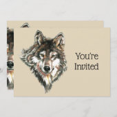 先頭へ戻る自然、狼、動物誕生日招待状 招待状 (正面/裏面)