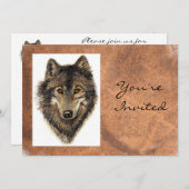 先頭へ戻る自然、狼、動物誕生日招待状 招待状 (正面/裏面)
