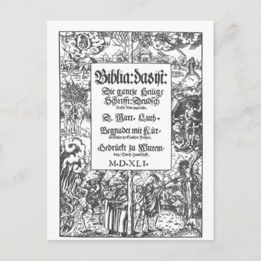 先頭ページ古いルター聖書 ポストカード (正面)