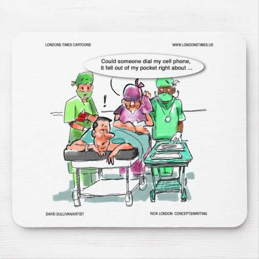 先験医が携帯電話をおもしろい失う マウスパッド (正面)