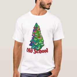 光おもしろいの古い学校クリスマスツリーのスローガン Tシャツ