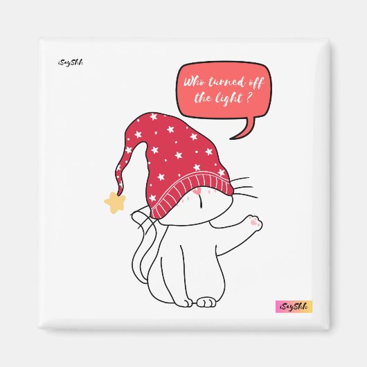 光おもしろいを消した猫 マグネット (正面)