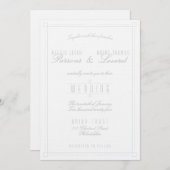 光およびシンプルアールデコ結婚式招待状 招待状 (正面/裏面)