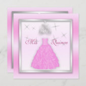 光っているキンセアニェラの招待の淡いピンクの銀 招待状 (正面/裏面)