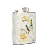 光っている後につかれたハチドリのモノグラム フラスク (右)