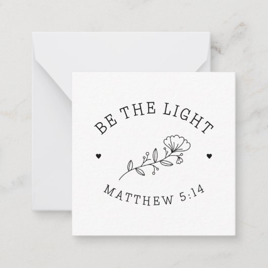 光である マタイ5:14聖書の聖句 ノートカード (正面)