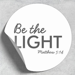 光である   Matthew 5:14 Bible Verse Christian ラウンドシール