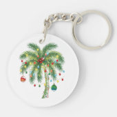 光とオルナムを持つ熱帯クリスマスパームツリー キーホルダー (裏面)