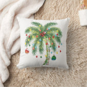 光とオルナムを持つ熱帯クリスマスパームツリー クッション (ブランケット)