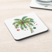 光とオルナムを持つ熱帯クリスマスパームツリー コースター (左側)
