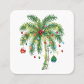 光とオルナムを持つ熱帯クリスマスパームツリー スクエア名刺 (裏面)