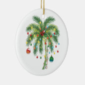 光とオルナムを持つ熱帯クリスマスパームツリー セラミックオーナメント (右)
