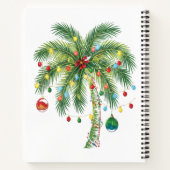 光とオルナムを持つ熱帯クリスマスパームツリー ノートブック (裏面)