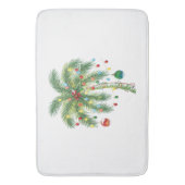 光とオルナムを持つ熱帯クリスマスパームツリー バスマット (正面縦)