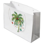 光とオルナムを持つ熱帯クリスマスパームツリー ラージペーパーバッグ (裏面アングル)