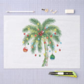 光とオルナムを持つ熱帯クリスマスパームツリー 薄葉紙 (クラフト)