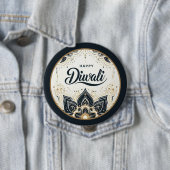 光とディワリ賛美の曼荼羅 缶バッジ (インサイチュ)