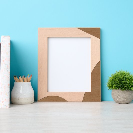 光とモダン影のミニマリスト木製レーザー レーザー彫刻フレーム (正面)