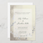 光とモダン空気のEtherealモノクロ結婚ズ 招待状 (正面/裏面)