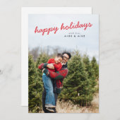 光とモダン風通しの良い写真クリスマス シーズンカード (正面/裏面)