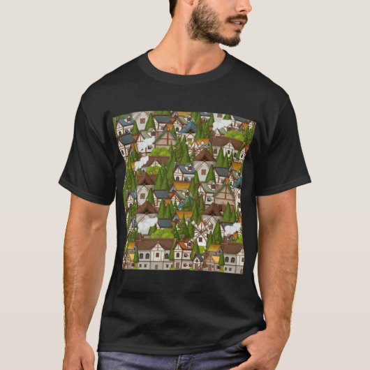光と家の果てしない街 友達 Tシャツ (正面)