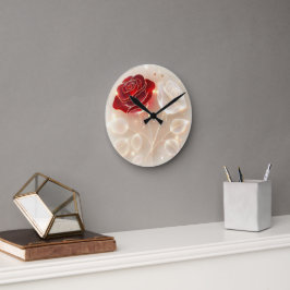 光と愛のバラ ラウンド壁時計