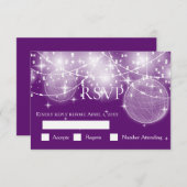 光と星の応答結婚カードの列 出欠カード (正面/裏面)