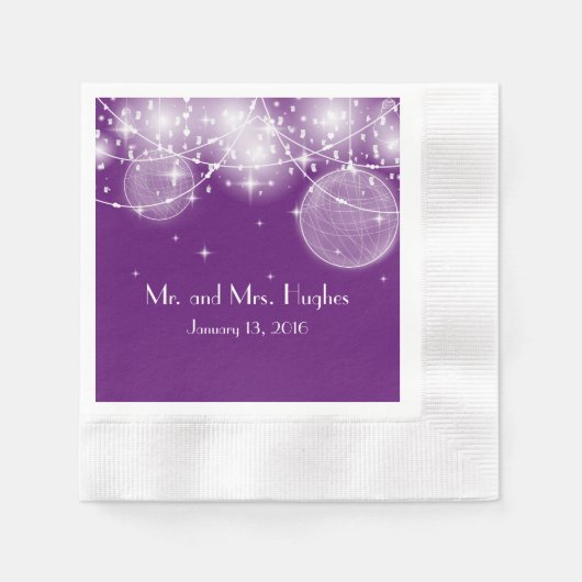 光と星の結婚列 縁ありカクテルナプキン (正面)