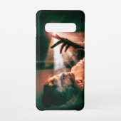 光と煙の中の女性 SAMSUNG GALAXYケース (裏面)