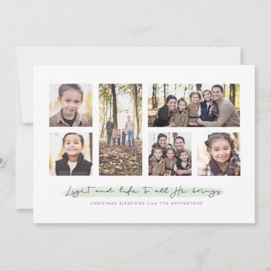 光と生命の宗教的な休日の写真カード シーズンカード (正面)