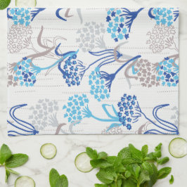 光と空気あじさい花柄 キッチンタオル