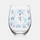 光と空気あじさい花柄 ステムなしワイングラス (裏面)