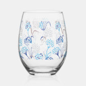 光と空気あじさい花柄 ステムなしワイングラス (右)