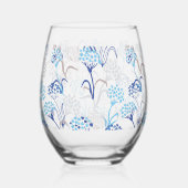 光と空気あじさい花柄 ステムなしワイングラス (左)