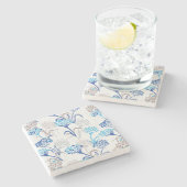 光と空気あじさい花柄 ストーンコースター (横)