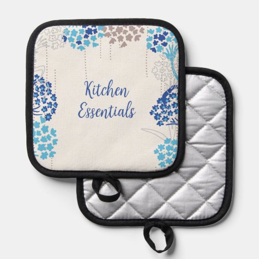 光と空気あじさい花柄 鍋敷き (正面/裏面)