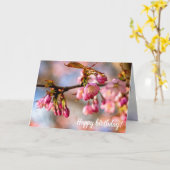 光と遊影が桜の花の花びら カード (黄色い花)