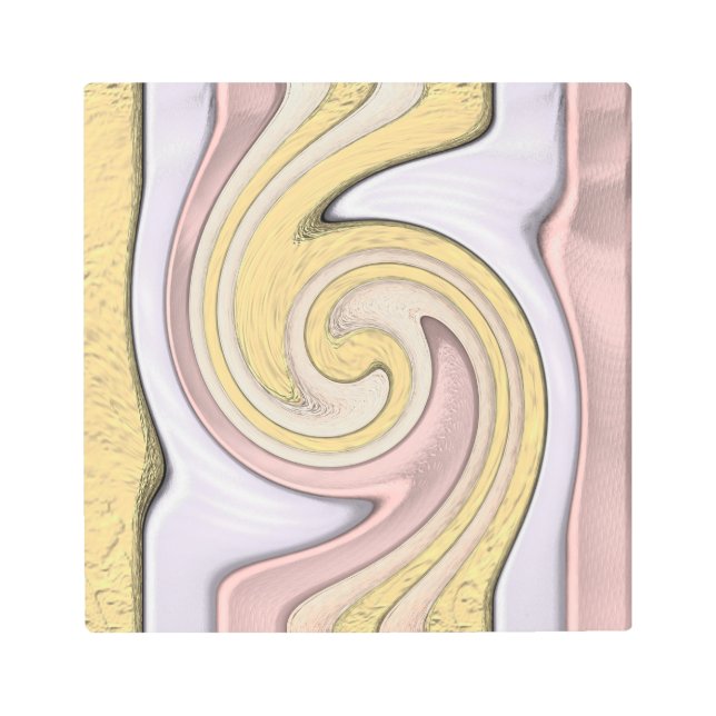 光と金属のパターン、芸術 メタルプリント (正面)