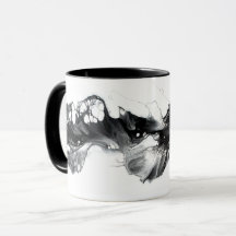 光と闇の抽象的ブラックホワイト流体アート