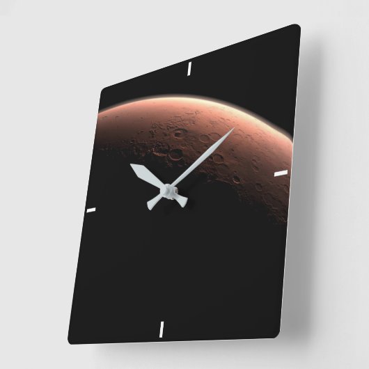光と闇の火星の一部。 スクエア壁時計 (傾斜)